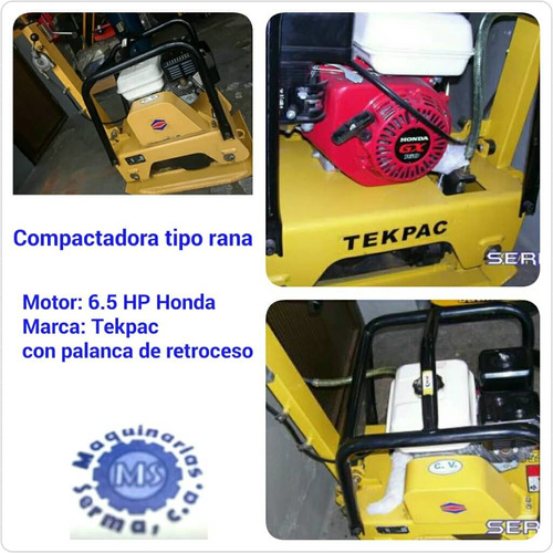 Imagen 4 de 10 de Vibrocompactadora De Plancha Con Avance Y Retroceso A Gasoli