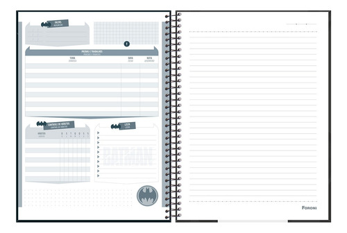 Caderno Batman 10 Matérias Univ Espiral Foroni Capa 2