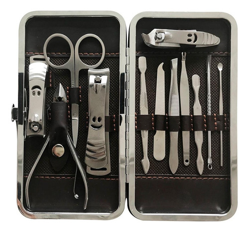 Estojo De Unha Completo Com 12 Peças Portátil Unhas Lindas
