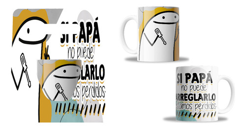 Kit Taza Y Caja, Flork, Frase Si Papá No Puede Arreglarlo