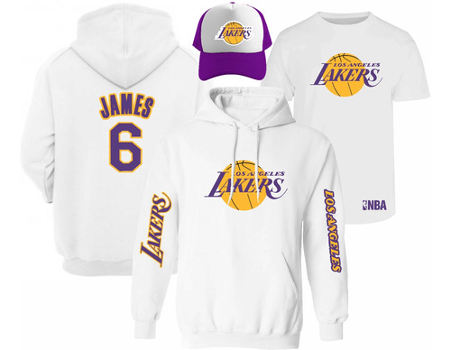 Kit De Sudadera + Playera + Gorra Mod Lakers Lebron James