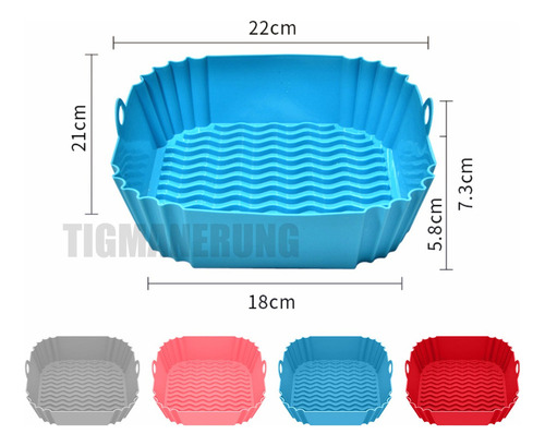 2pz Molde Silicon Freidora Aire Circular Reutilizable Tapete