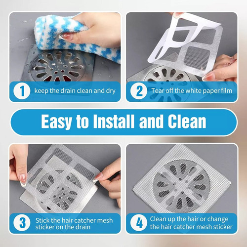 100 Pcs Filtros Desechables, Colector De Pelos,baño Y Cocina