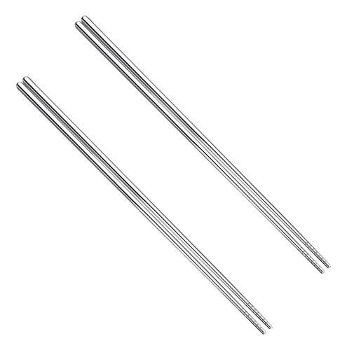 Palillos De Acero Inoxidable, 2 Pares, Para Cocinar Fideos F