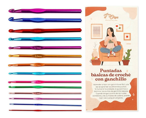 Set 14 Agujas De Crochet + Folleto Instructivo