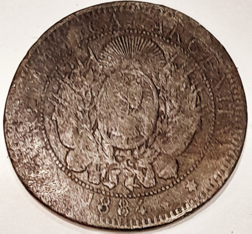 Antigua Moneda Argentina  Patacon De Cobre 2 Centavos 1884