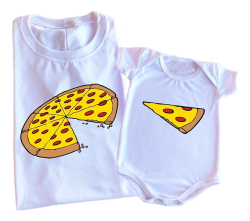 Kit Body Camiseta Dia Dos Pais Pedaço De Pizza    