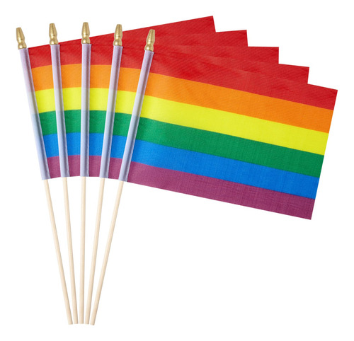 Zxvzyt Paquete De 12 Banderas De Arco Iris Gay Lgbt Pequeas