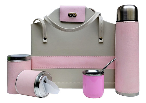 Set Matero Kit Cartera Rosa Termo 1l Acero Mate Elección