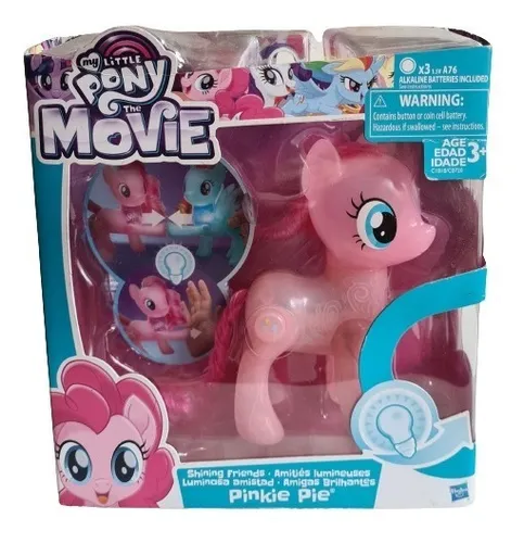 My Little Pony pinkie pie com arquinho azul, Hasbro, 7 cm, usado