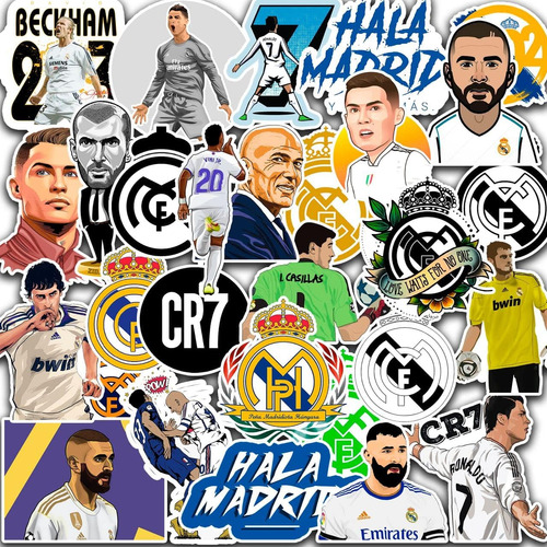 30 Pegatinas De Fútbol Del Fc Madrid Cristiano Estéti...