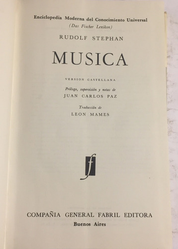 Libro Enciclopedia De Musica Rudolf Stephan