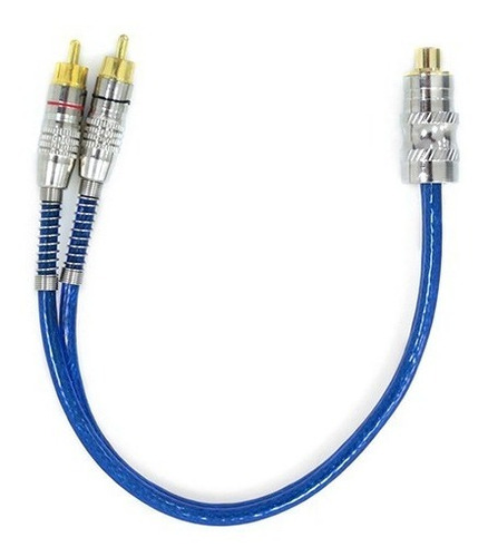 Cabo Y Rca Tech One 1 Fêmea 2 Machos 5mm Blindagem Azul