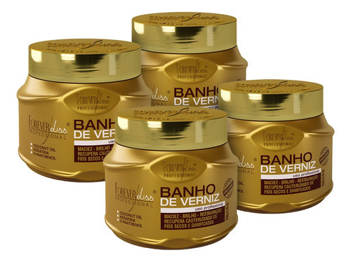 Kit 4 Banho De Verniz Forever Liss Brilho Hidratante 250g