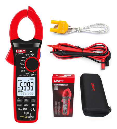 Uni-t® Ut208b® Amperimetro Tenaza 1000a Ac/dc True Rms Loz