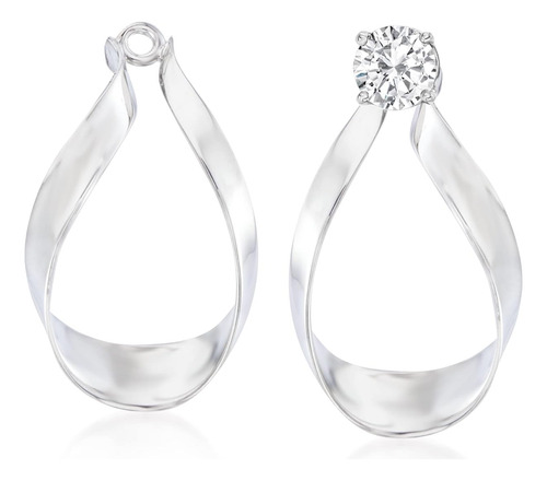 Pendientes Moño Colgantes Cinta De Plata Ley De Ross-simons