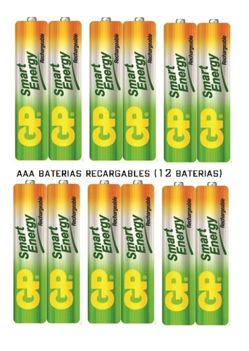 Baterias Pilas Recargables Gp  Aaa 12 Unidades Originales