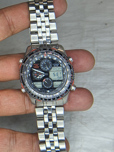 Reloj De Caballero Citizen Navihawk World Time Funcionando (Usado)