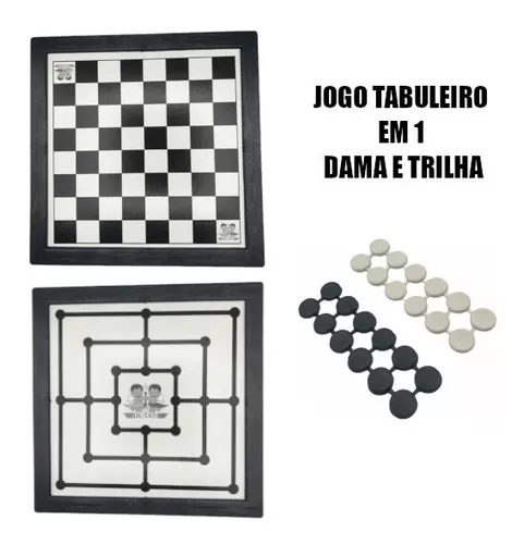 Jogo De Damas E Trilha Dutati Tabuleiro De Jogos - Jogo de Dominó