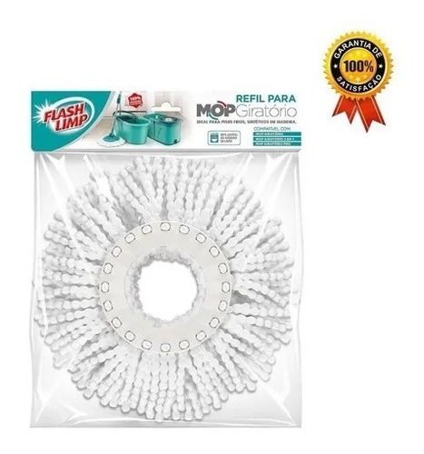Imagem 4 de 5 de Refil E Cabo Para Mop Giratorio Flashlimp Ref Rmop0122