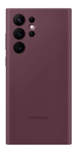 Case Samsung Silicone Cover Para Galaxy S22 Ultra Borgoña