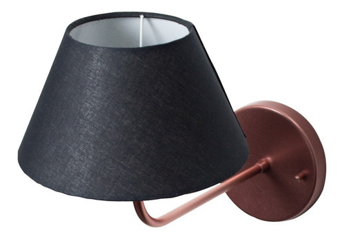 Arandela De Parede Interna Rosegold Cup Preta E27 Bivolt