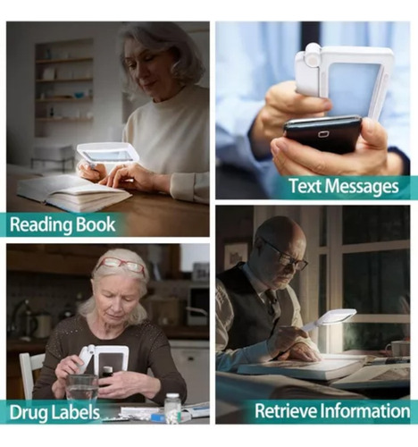 Lupa Recargable De 4x Para Lectura, Con 10 Luces Led