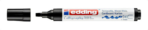 Marcador Caligráfico Negro Punta Flexible Edding 1455