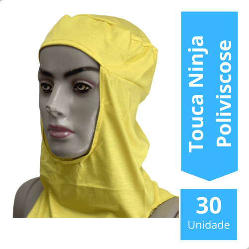 Balaclava Gorro Amarela Lavavel Touca Poliviscose 30 Und