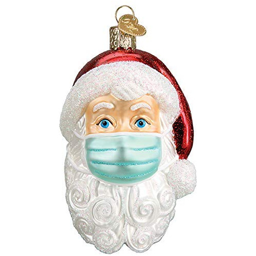 Old World Christmas Papa Noel Con Mascara Facial De Vidrio S