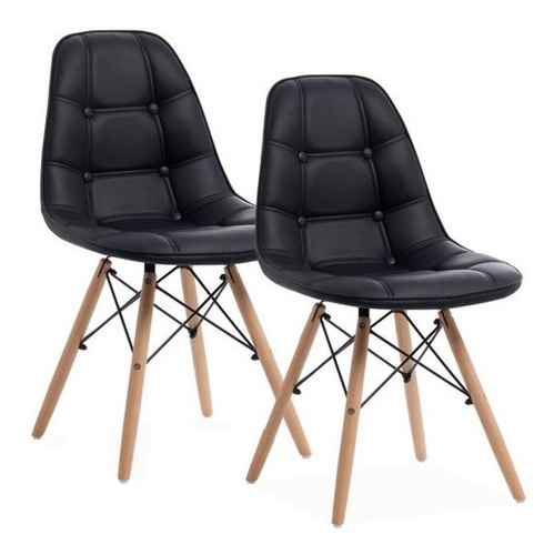 Set De 2x Sillas Eames Bucle Negra - b5071-2