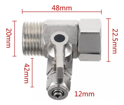 Llave Paso Conexion 1/4 X 1/2 Para Refrigerador Ice Maker