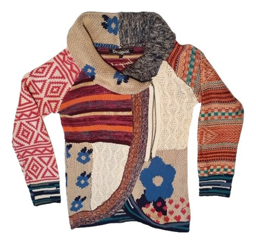 Saco Desigual De Mujer Cárdigan De Lana Multicolor Importado