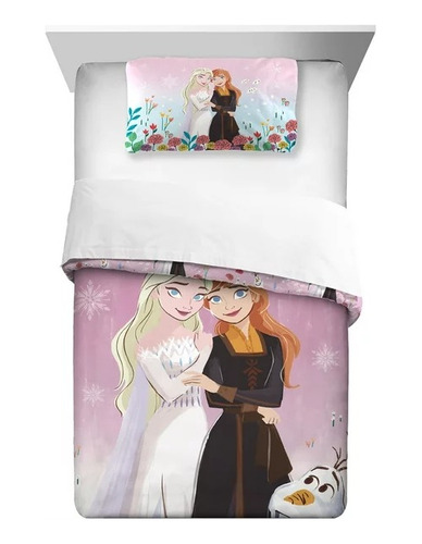 Colcha Frozen Ii Individual Y Reversible Con Funda Almohada
