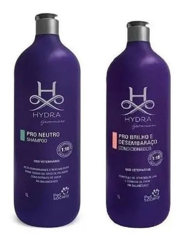 Shampoo Neutro 1l + Condicionador Brilho E Desembaraço 1l Hy