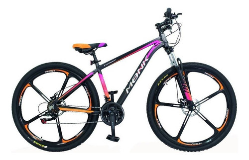 Bicicleta mountain bike Monk Funken 2021 R29 color negro/fucsia