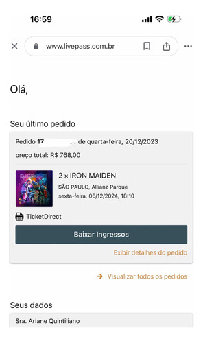 Ingressos Iron