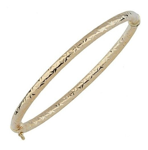 Brazalete - Brazalete - 10k Yellow Gold Diamond-cut Bangle B