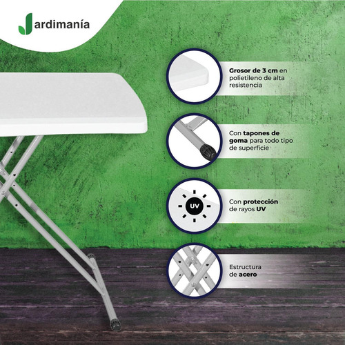 Imagen 3 de 9 de Mesa Plegable Portátil Multiusos Auxiliar 50 Cm Exterior
