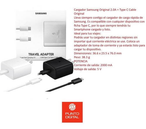 Cargador Samsung Original Ultra Rapido S10 S20 Note 10 Plus