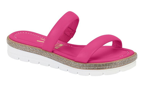 Chinelo Tamanco Slide Vizzano Flatform Strass Brilho Papete 