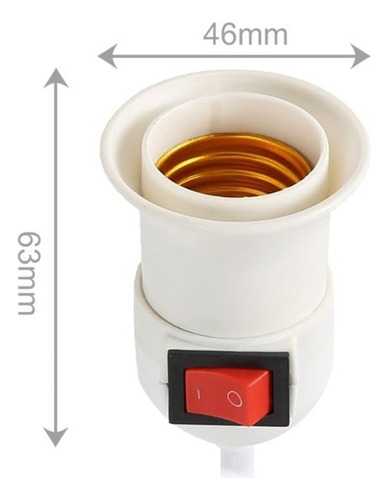 2 Cable Extensión Lampara 7metros Socket Interruptor Enchufe