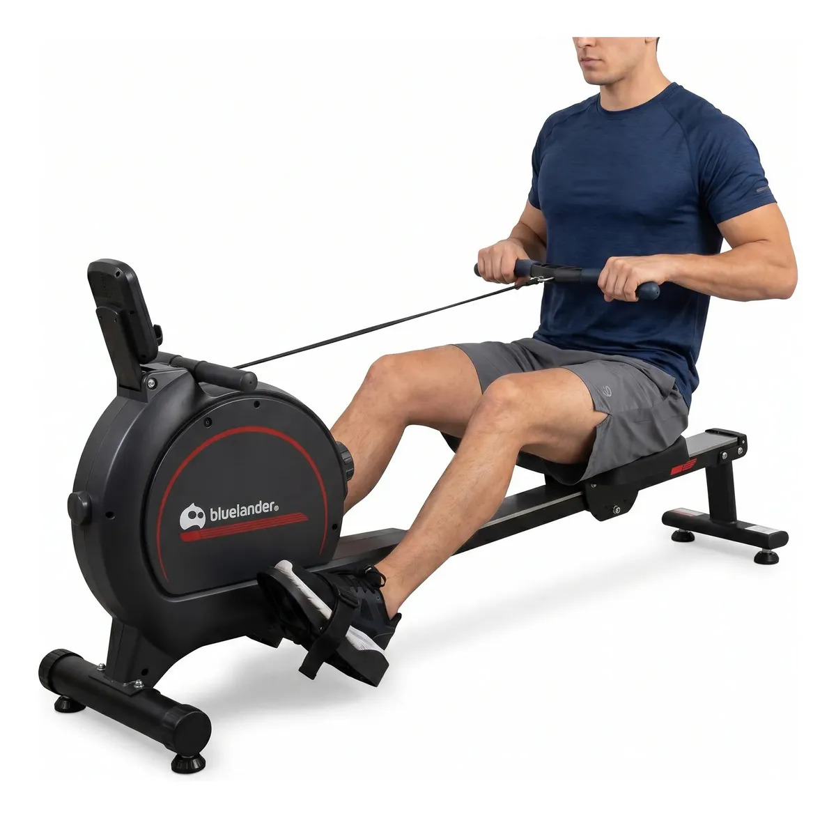 Bluelander Máquina De Remo Remadora Ejercicio 16 Niveles Con Pantalla LCD Remo Magnético Gym Fitness Color Negro
