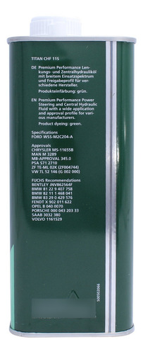 Aceite Hidraulico Fuchs Titan Chf 11s - Bidon 1 Lt