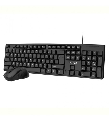 Kit Teclado Cable Y Mouse Usb Targa Office 200 Optico 2.4ghz Color Del Teclado Negro