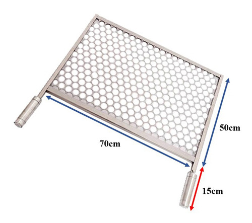 Grelha Moeda De Inox 430 Tamanho 70x50 Cm Para Churrasqueira