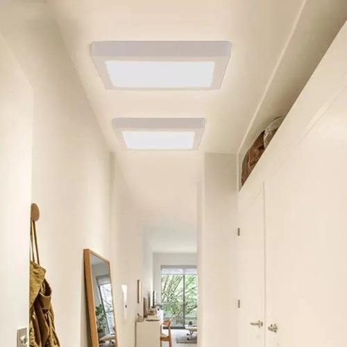 Imagen 7 de 8 de Foco Led Panel Plafon Sobrepuesto Cuadrado 18w Luz Fria