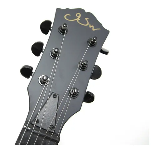 Guitarra Electrica Fina Les Paul Gsw Negro Mate Gothic
