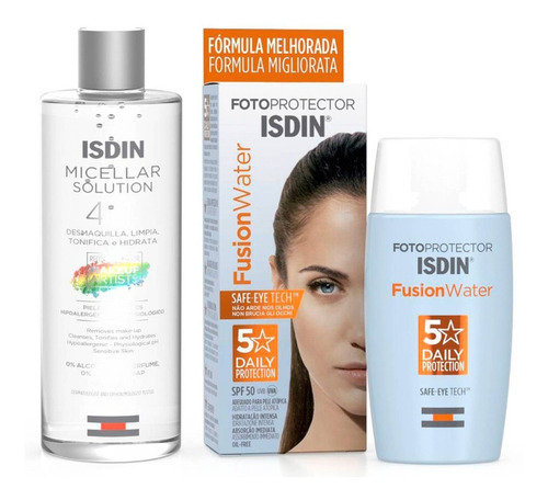 Fotoprotector Fusion Water Spf50 + Agua Micellar 100ml Isdin