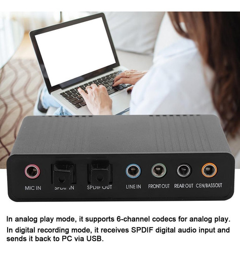 Dm-hd10 Usb 5.1 Computadora Externa Tarjeta De Sonido Adapta